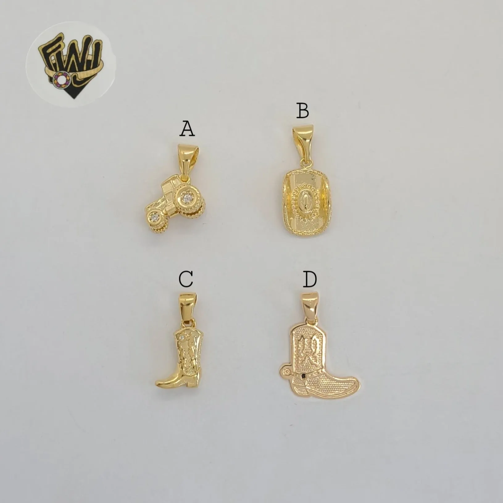 (1-2111) Gold Laminate - Cowboy Pendants - BGF