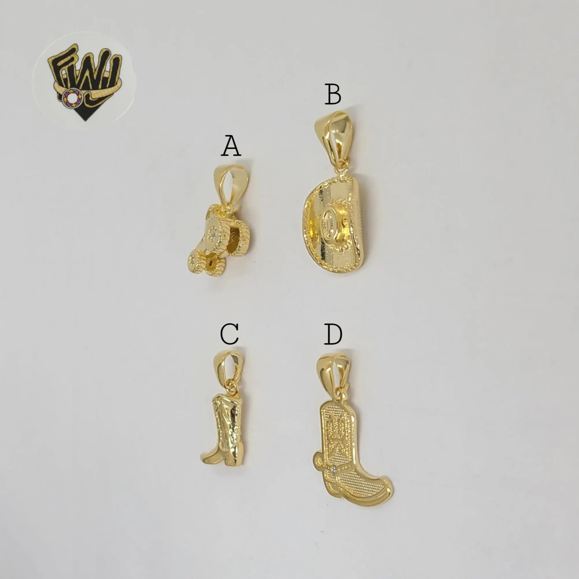 (1-2111) Gold Laminate - Cowboy Pendants - BGF