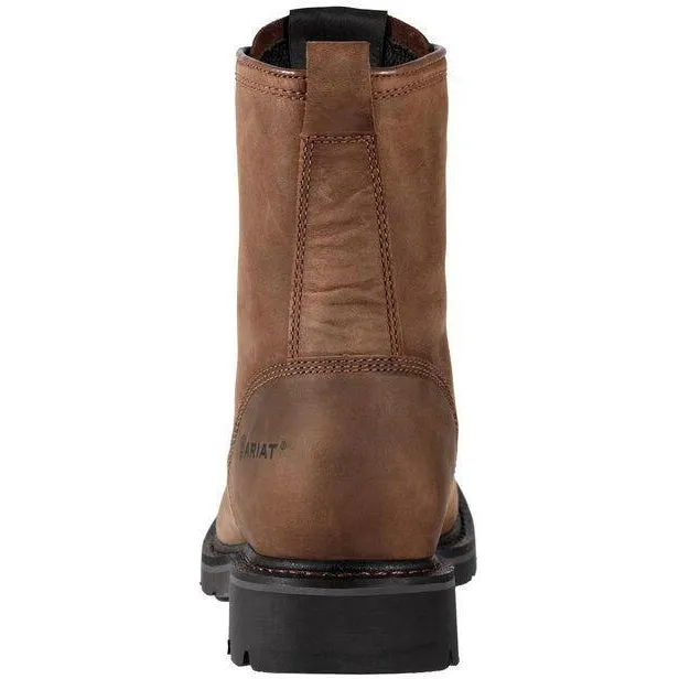 Ariat Men's Cascade 8 Wide Square Stl Toe Western Work Boot- Brown - 10011917