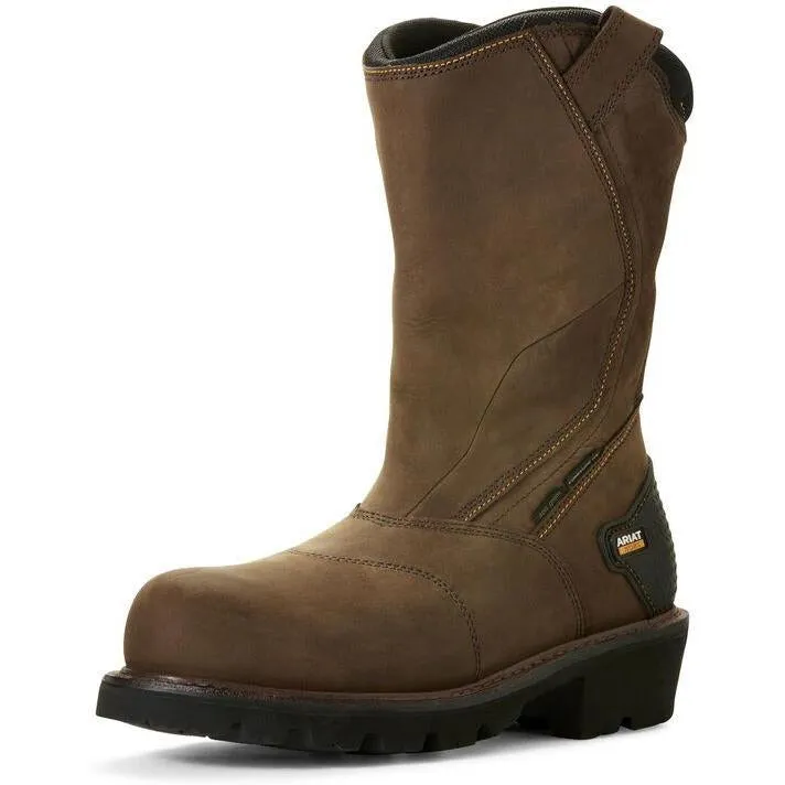 Ariat Men's Powerline 11 Comp Toe WP 400g Wellington Work Boot- Brown - 10018569