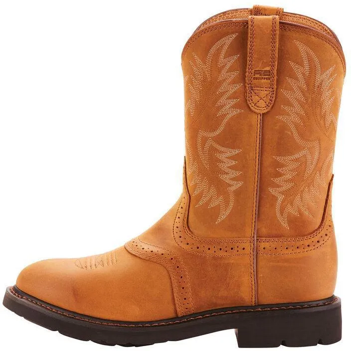 Ariat Mens Sierra Saddle Soft Toe Western Pull-On Work Boots - Durable & Stylish 10 10002304