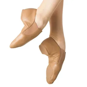 Bloch Girls' Tan Leather Elasta Jazz Booties