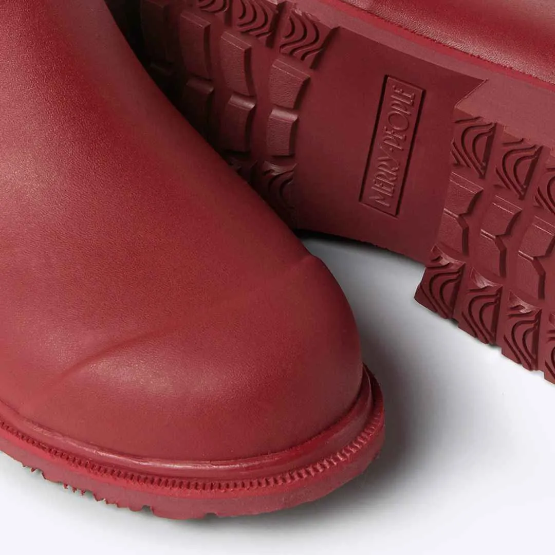 Bobbi Red Wellington Boot // Beetroot & Light Pink