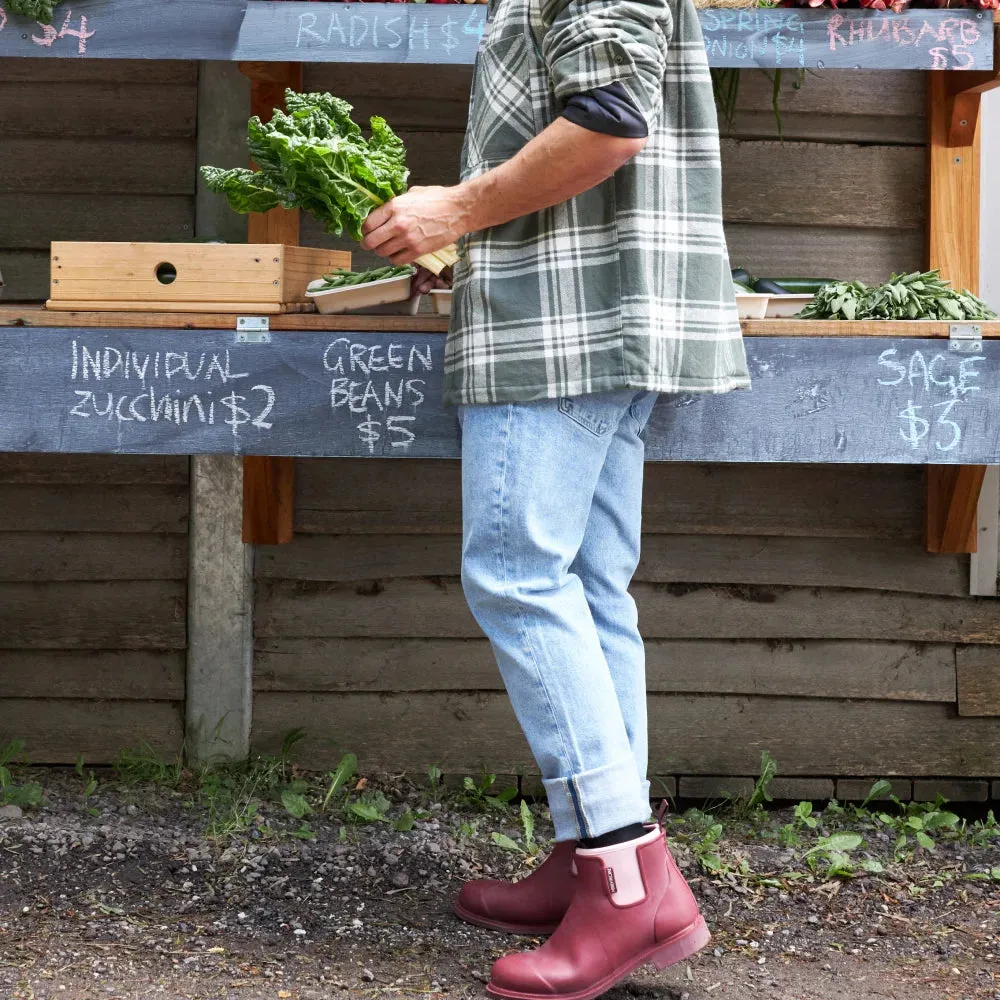 Bobbi Red Wellington Boot // Beetroot & Light Pink