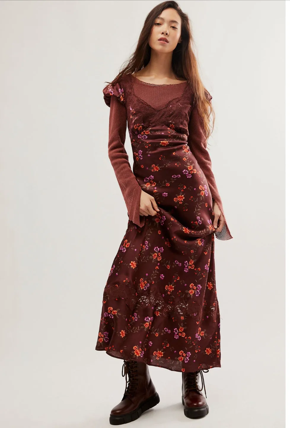 Brown Butterfly Maxi Dress