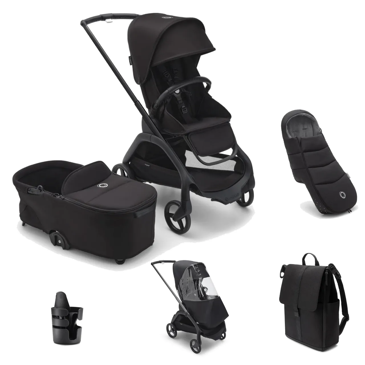 Bugaboo Dragonfly Pushchair Essential Bundle - Midnight Black