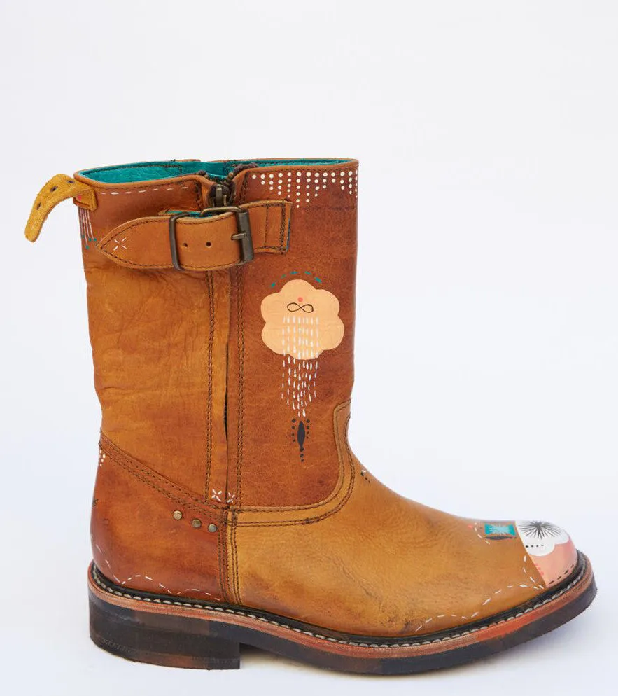 bunnie reiss x pskaufman... No.0030 HIGHWAY side zip boot Tan