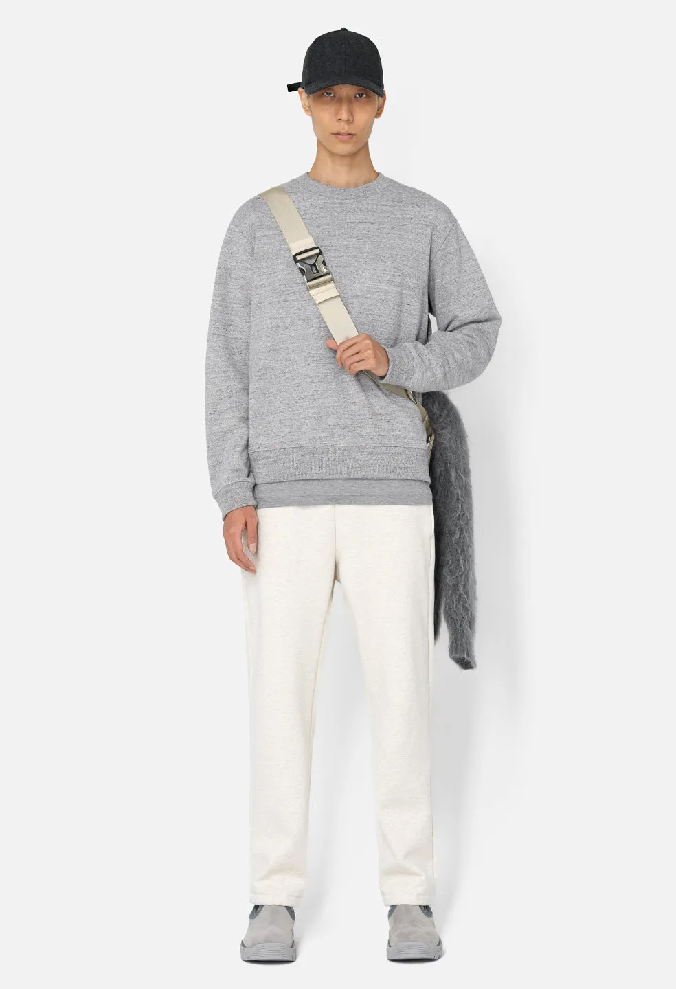 Cashmere Fleece Crew / Heather Grey