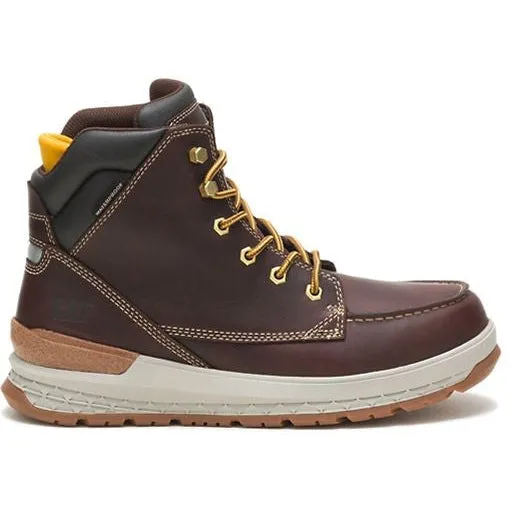 CAT Men's Impact Soft Toe WP Slip Resistant Work Boot -Brown- P51076