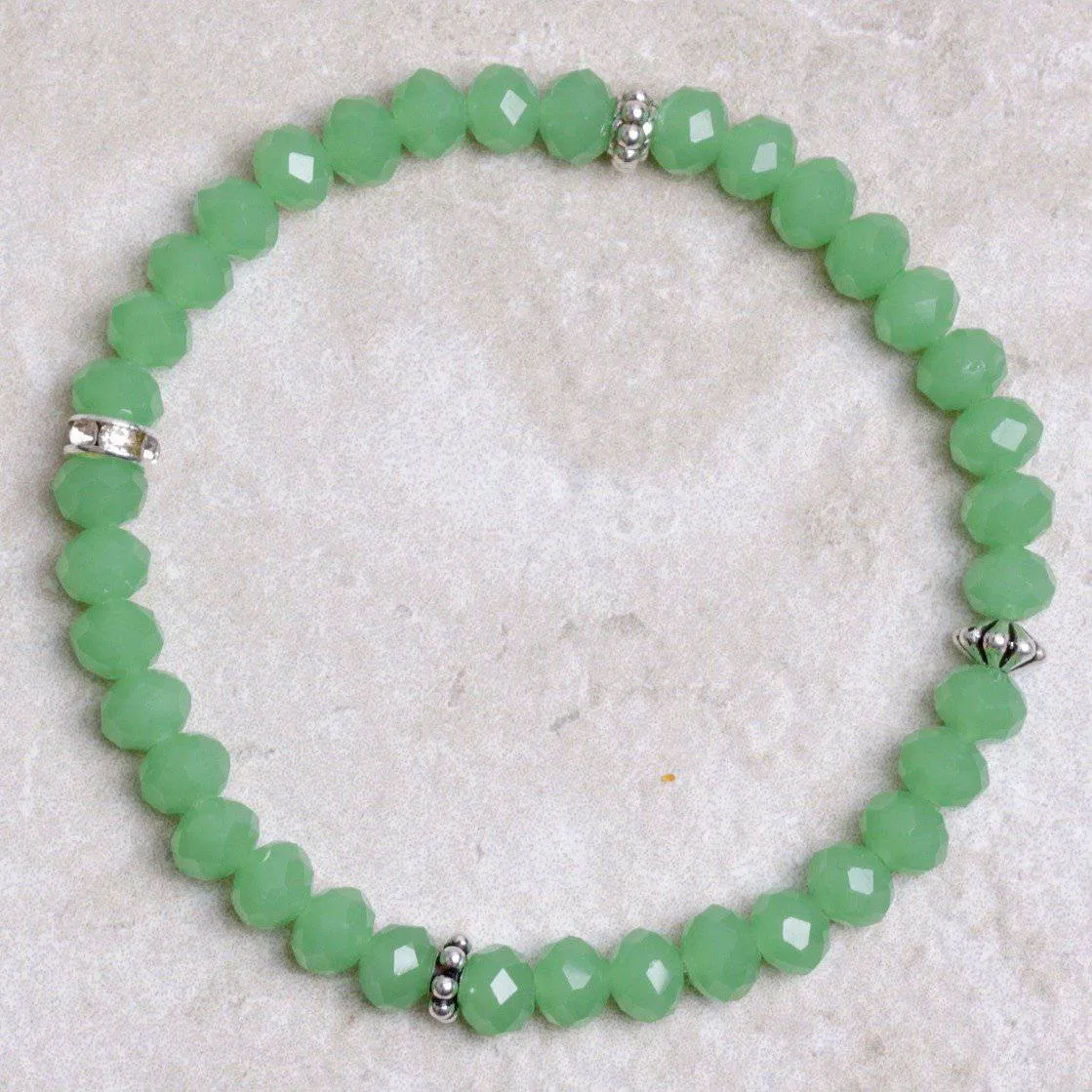 Chloe Beaded Bracelet | Green Alabaster