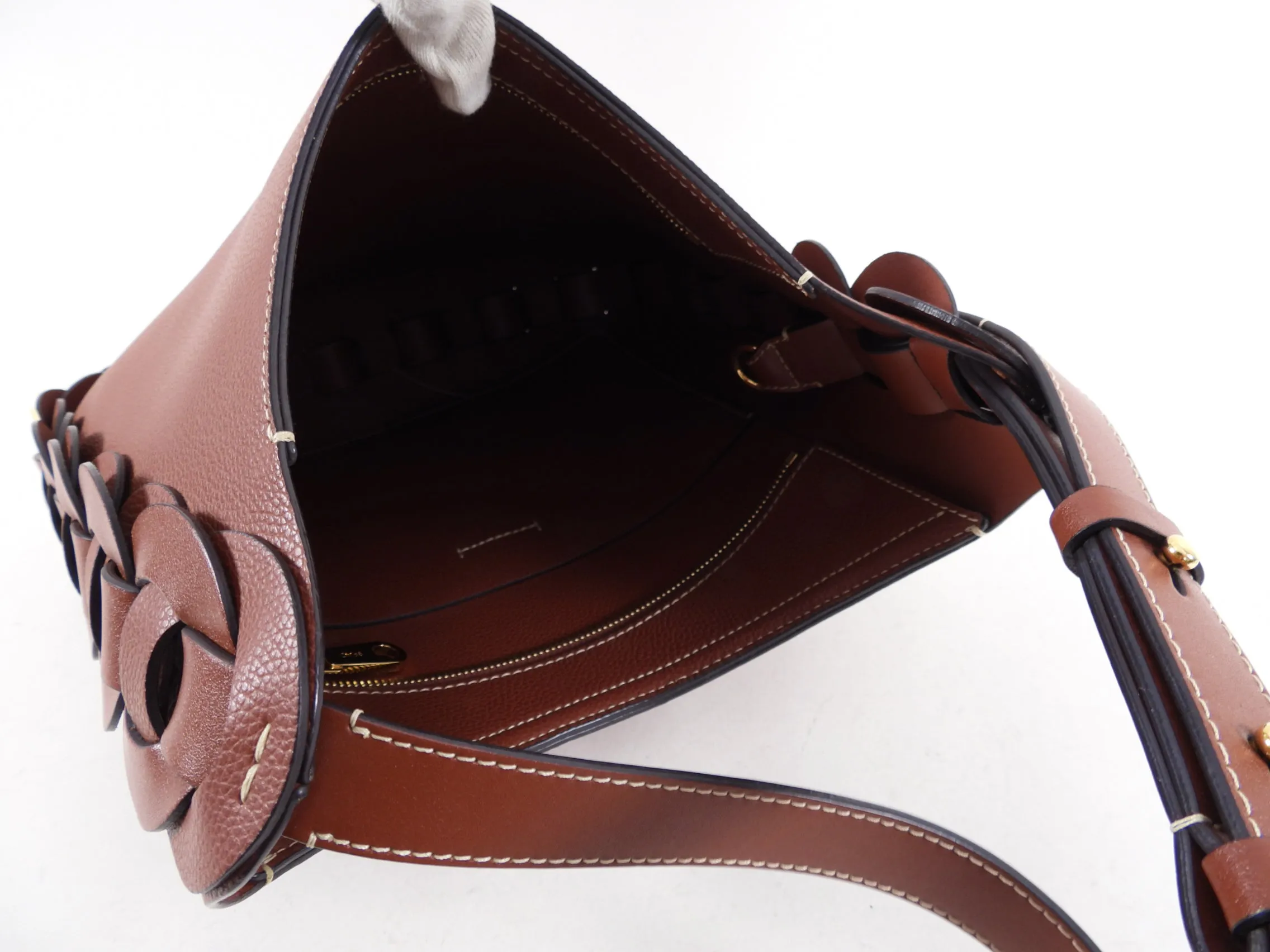 Chloe Brown Leather Darryl Medium Hobo Bag