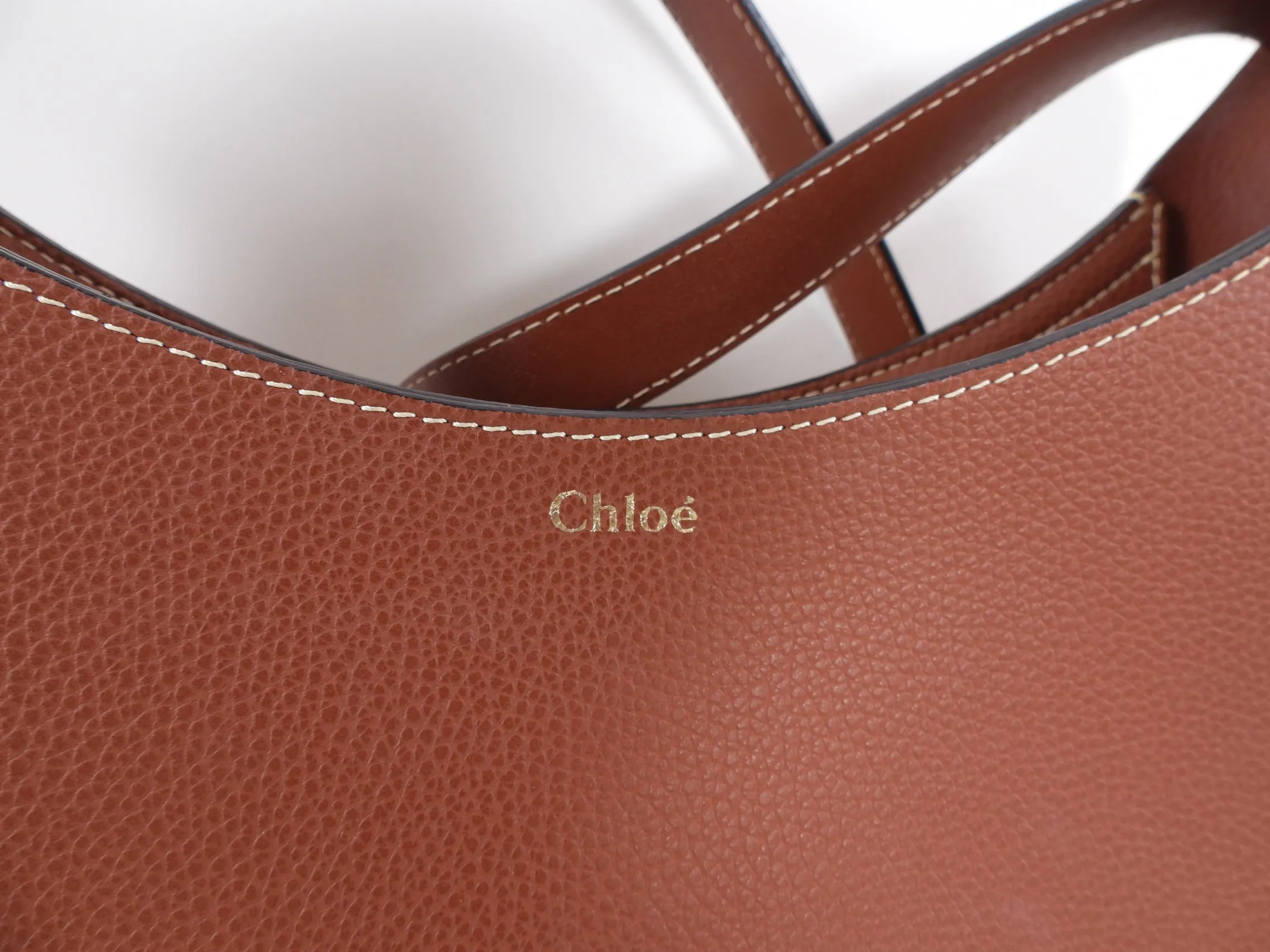 Chloe Brown Leather Darryl Medium Hobo Bag