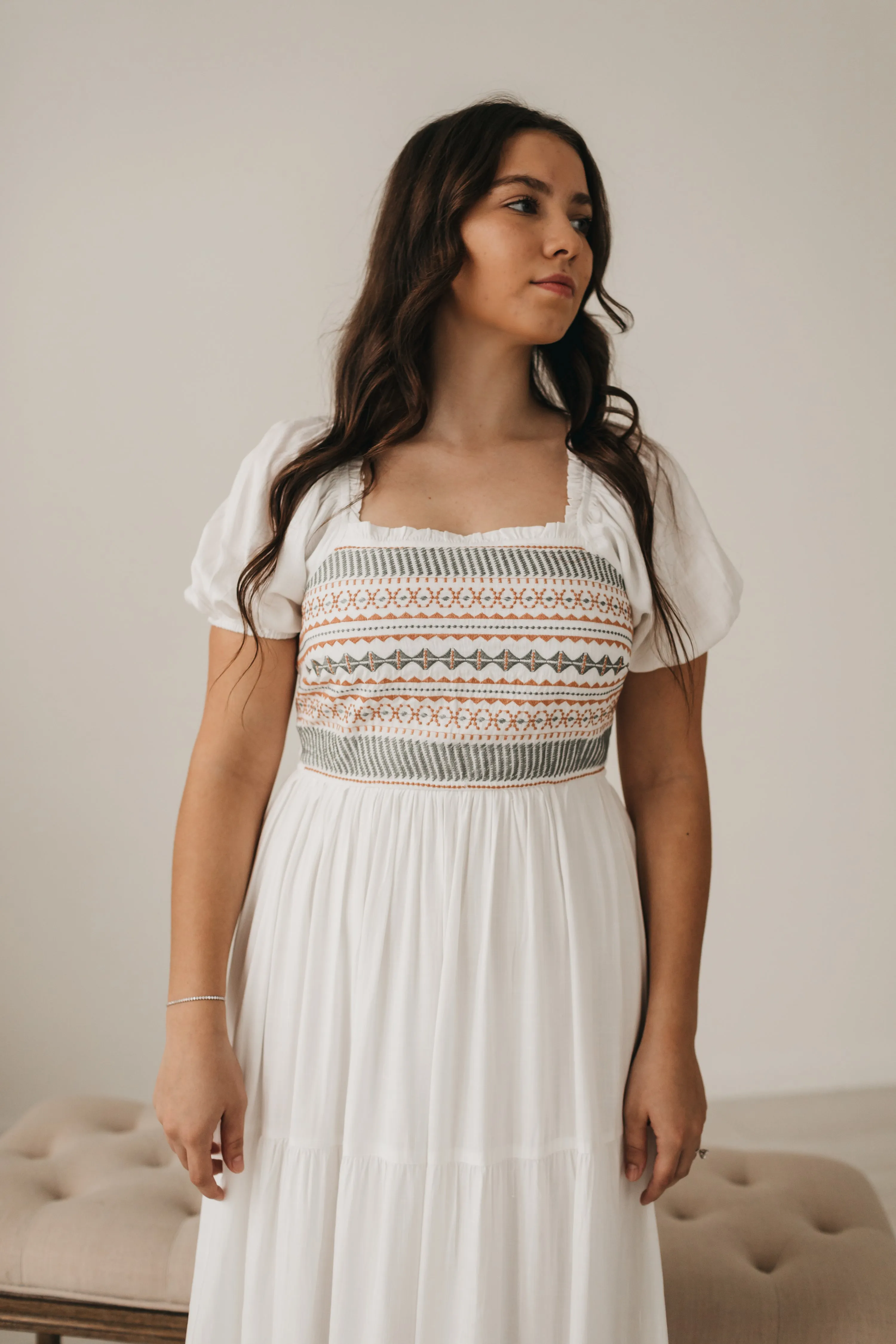 Chloe Embroidered Midi Dress