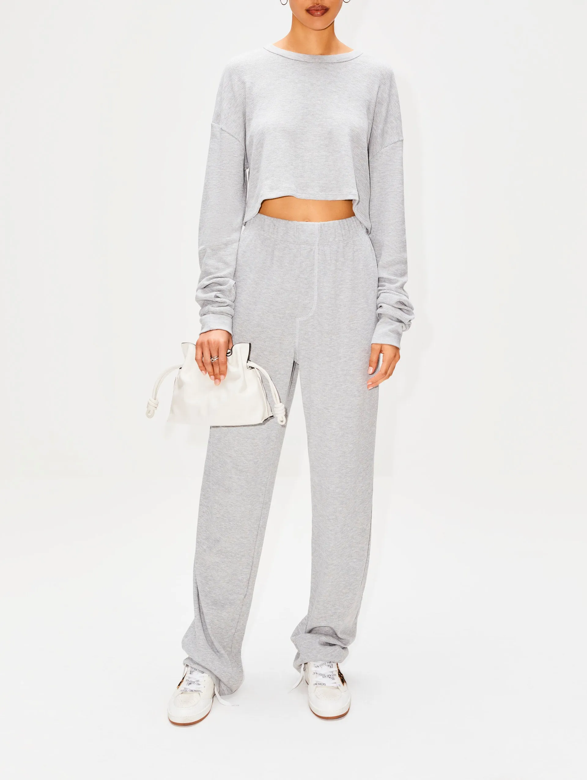 Cropped Oversized Thermal Top