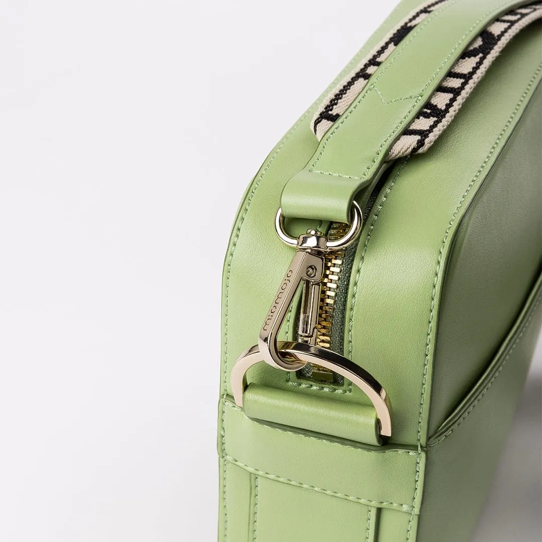 Dalila Apple Leather Vegan Crossbody Bag | Matcha