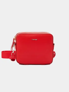 Dalila Apple Leather Vegan Crossbody Bag | Red