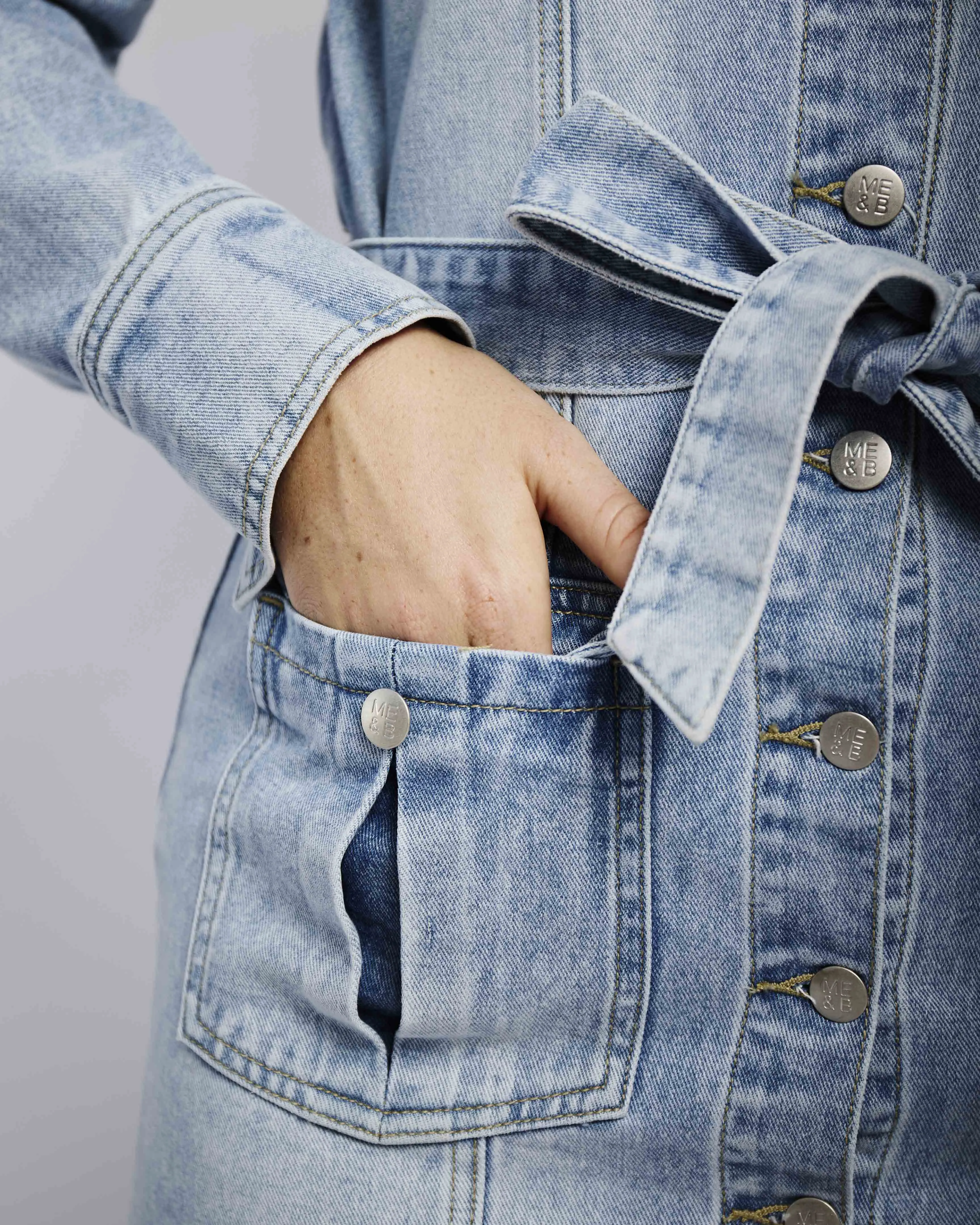 Denim Shirt Dress in Denim