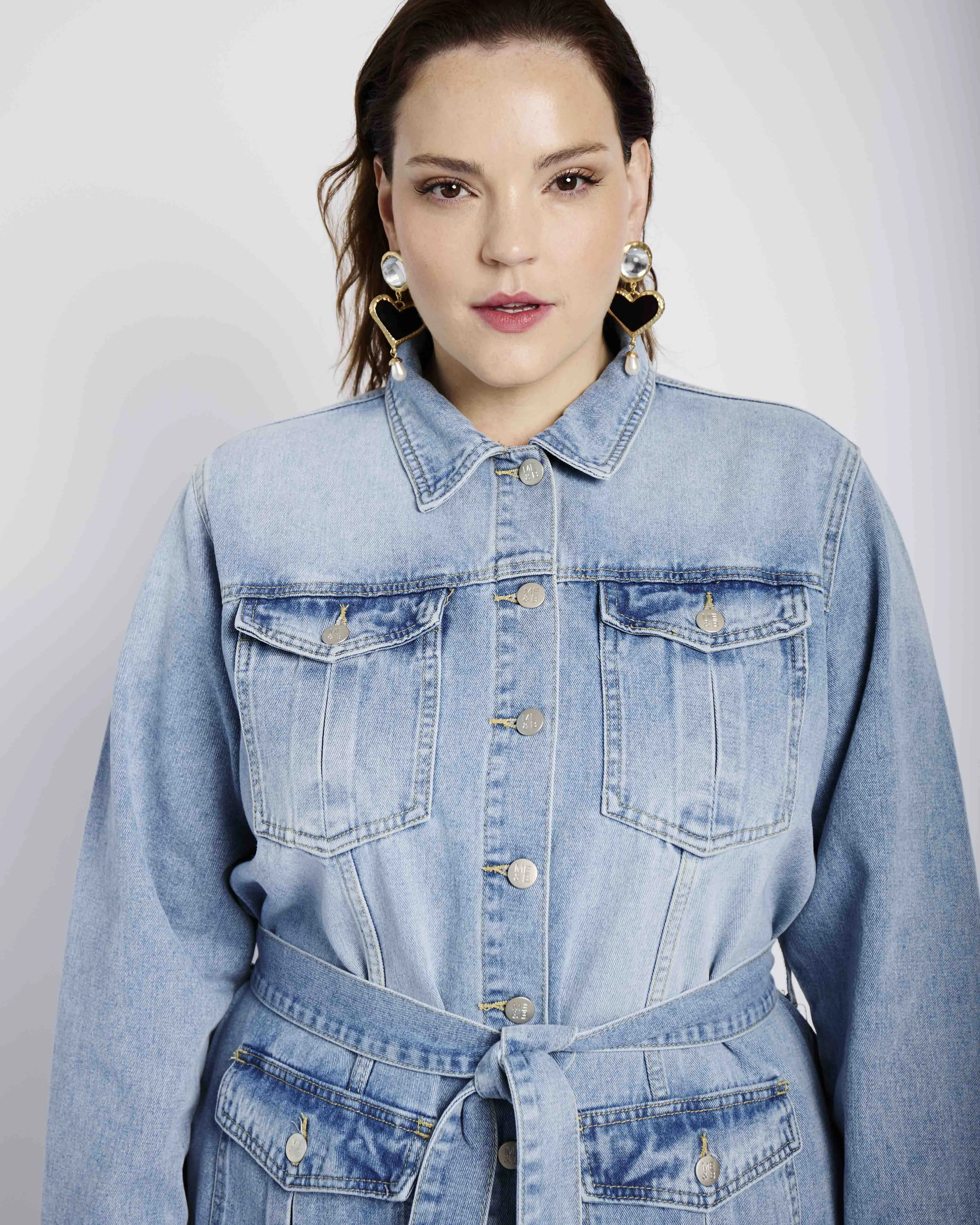 Denim Shirt Dress in Denim