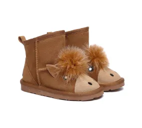 EVERAU® UGG Boots Kids Sheepskin Wool Pony Kids Plus