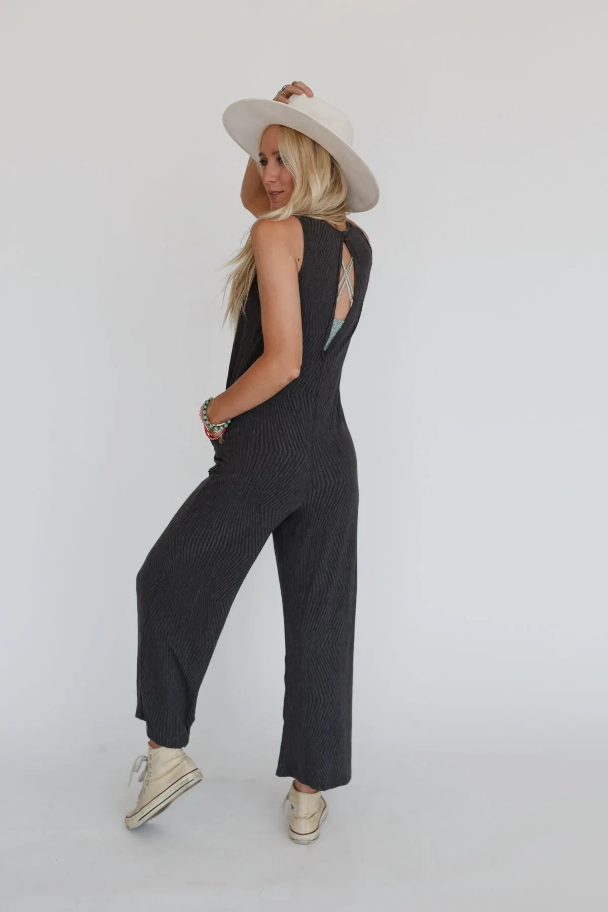 Lemmie Wide Leg Jumpsuit - Charcoal