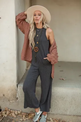 Lemmie Wide Leg Jumpsuit - Charcoal