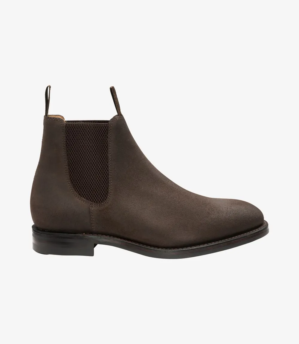 LOAKE Chatsworth Chelsea Suede Boot - Rusty Brown Waxy