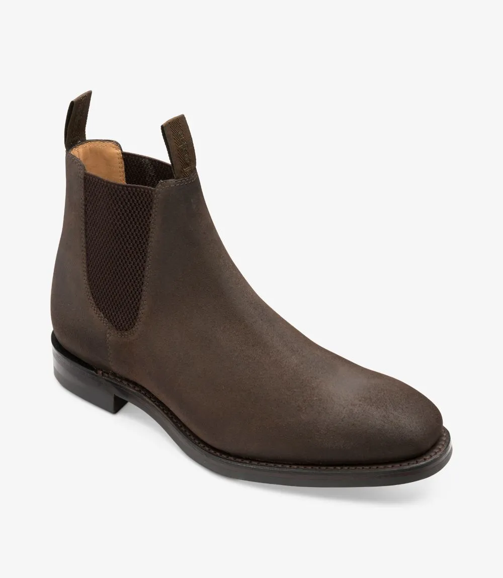 LOAKE Chatsworth Chelsea Suede Boot - Rusty Brown Waxy