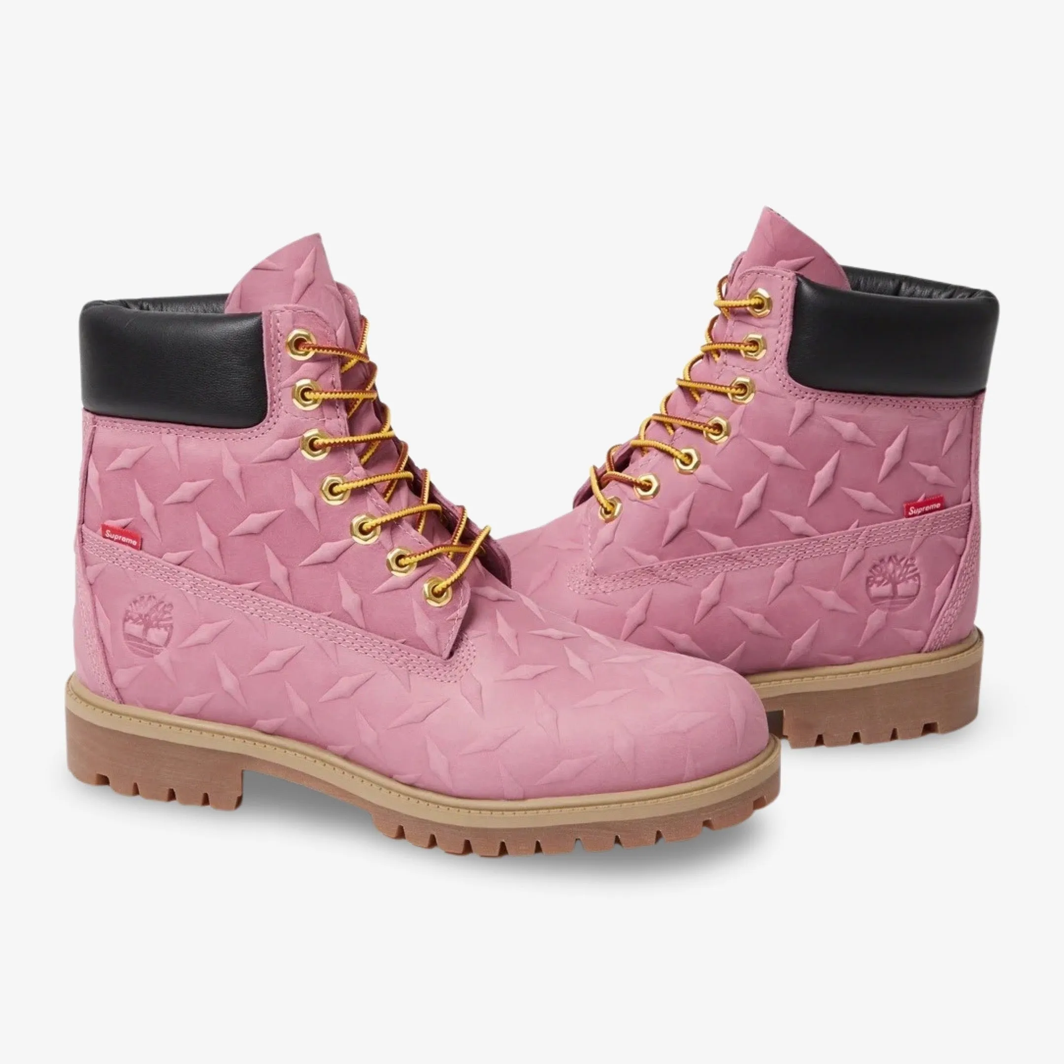 (Men's) Timberland 6 Premium Waterproof Boot x Supreme 'Diamond Plate Pink' (2023) TB0A6DF9-661