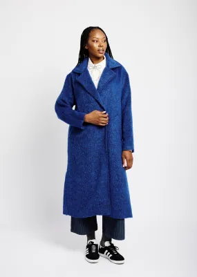 Mohair Melton Coat in Blue