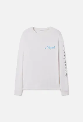 Nepal LS University Tee / Salt