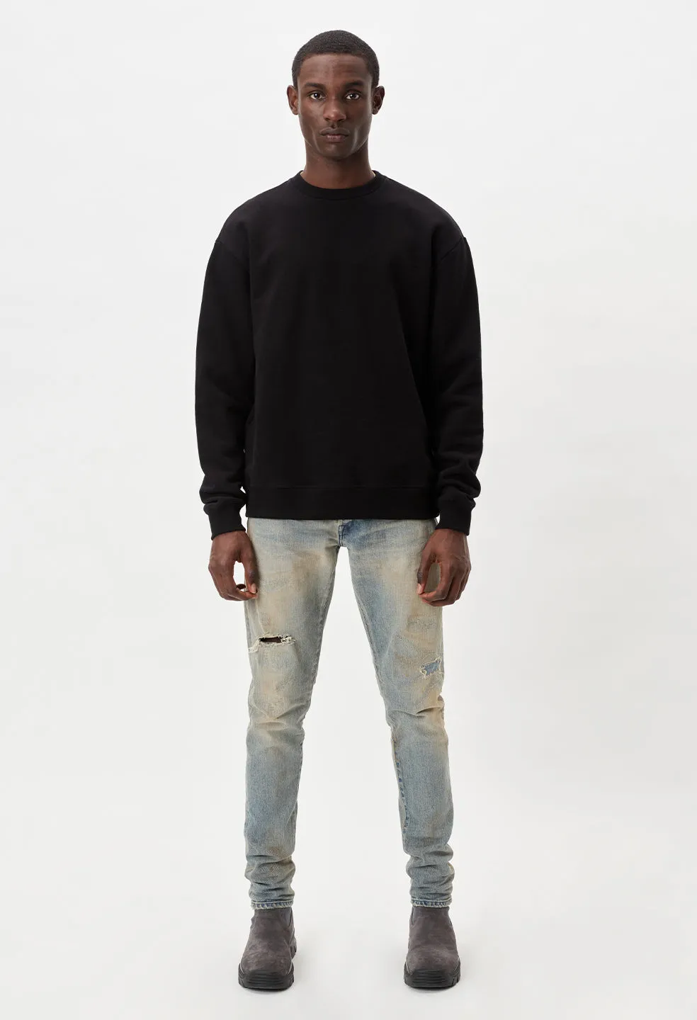 Oversized Crewneck Pullover / Black