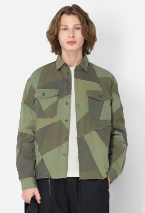 Patchwork Military Overshirt / Olive