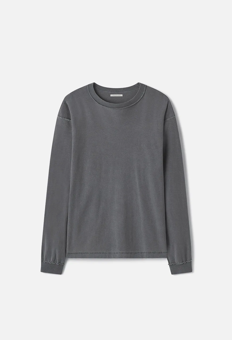 Reversed Cropped LS Tee / Washed Black