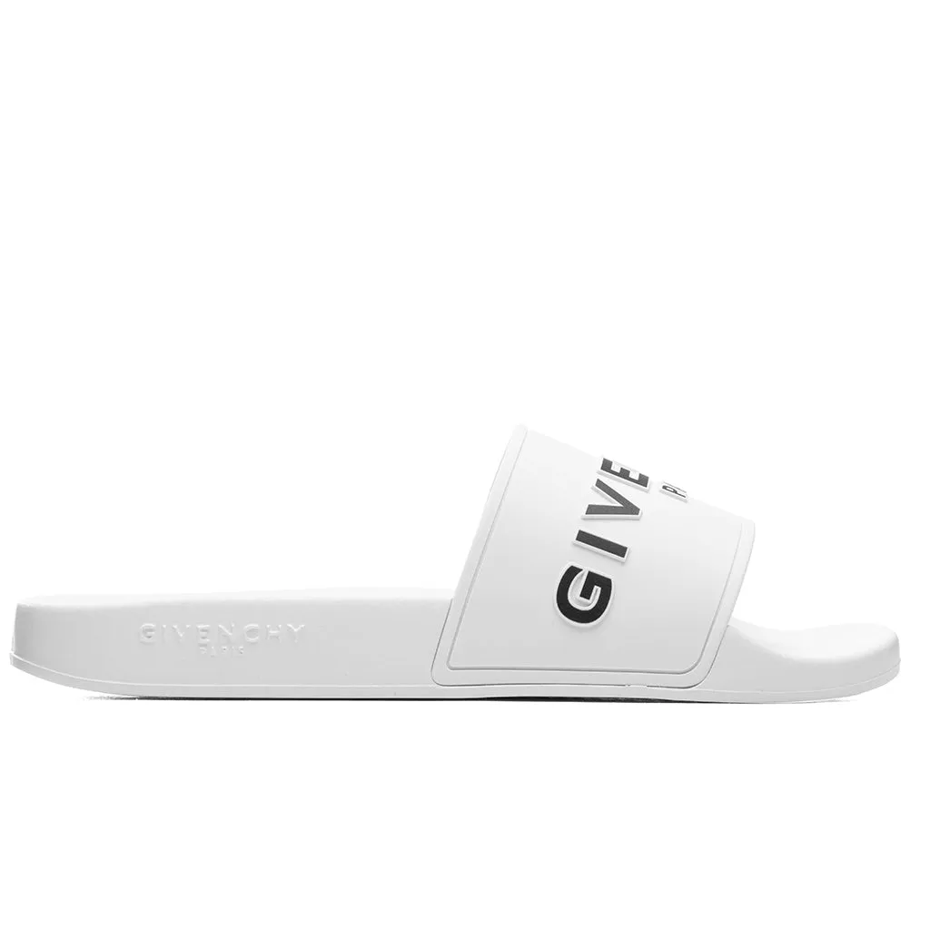 Slide Flat Sandal - White