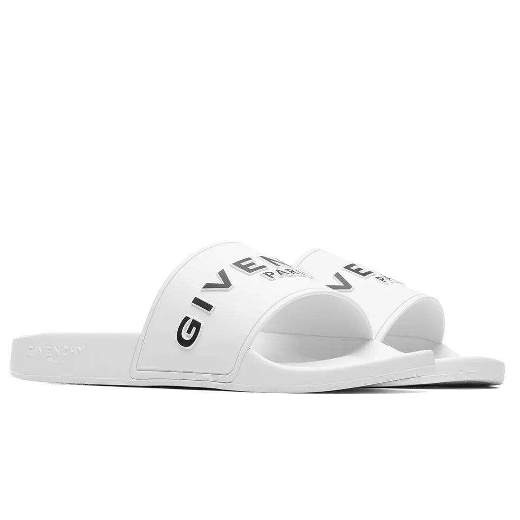 Slide Flat Sandal - White