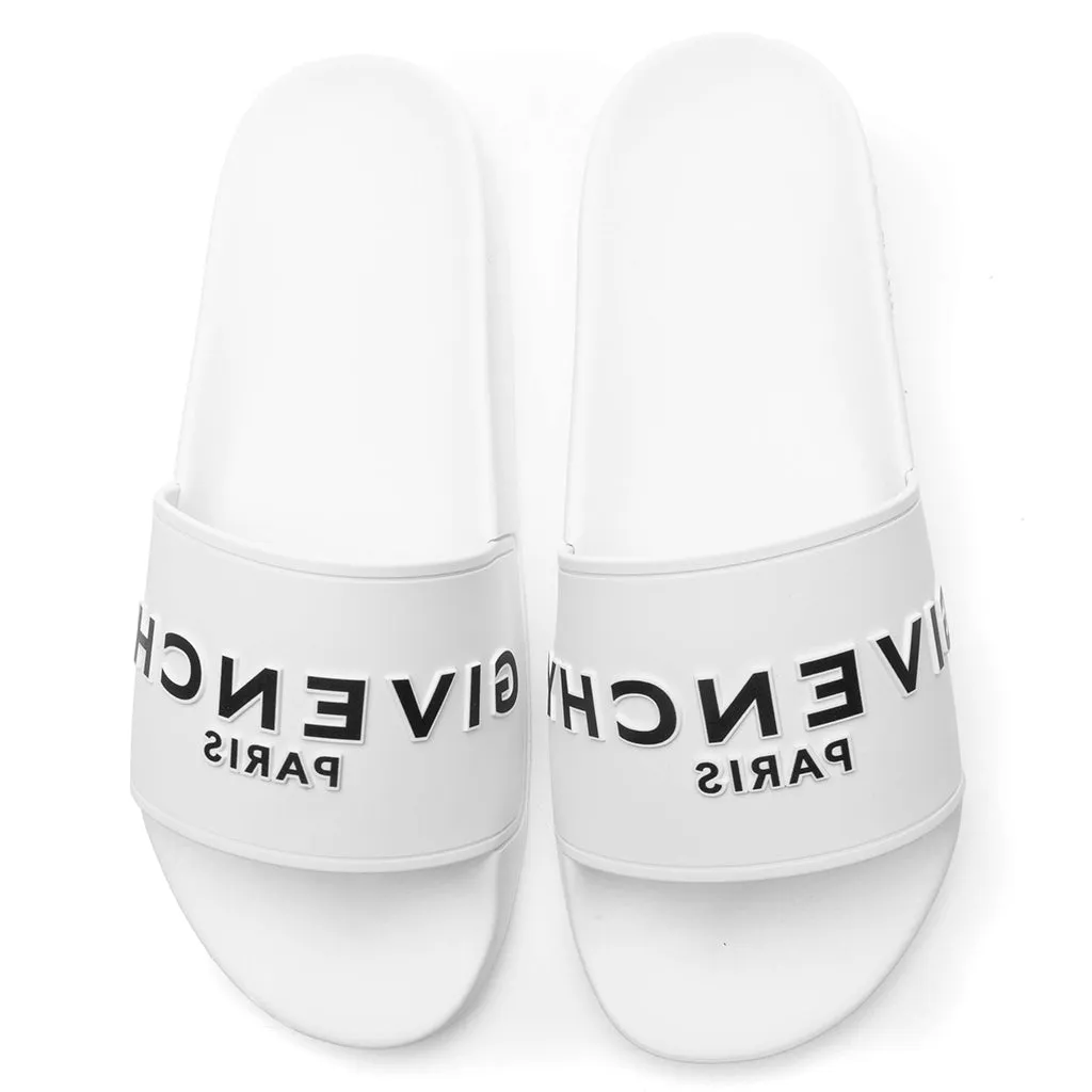 Slide Flat Sandal - White