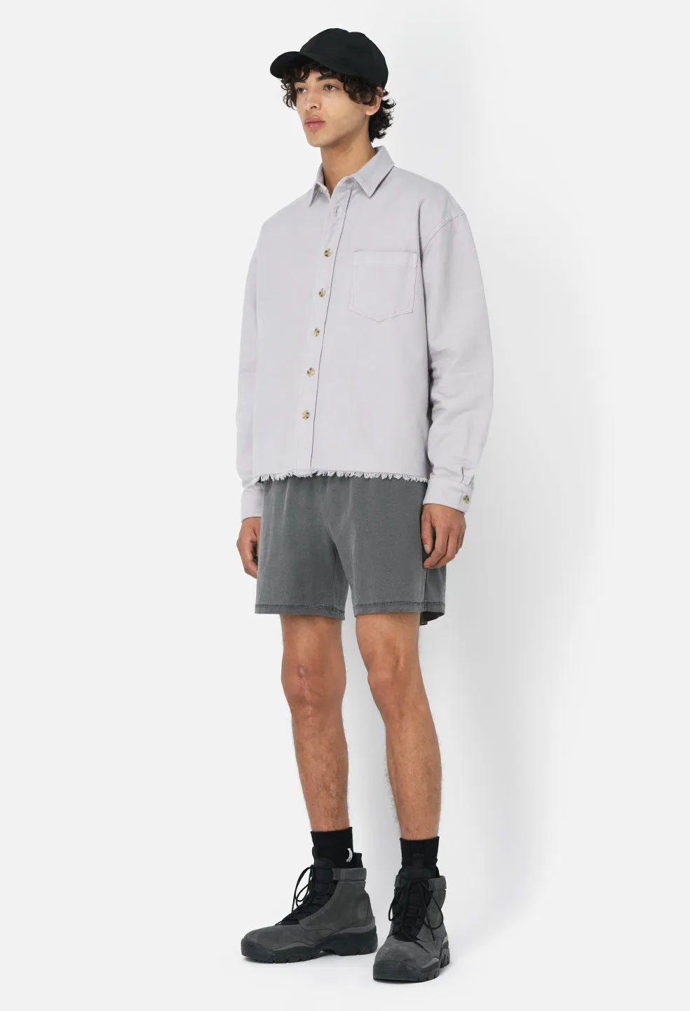 Solid Hemi Oversized Shirt / Lavender