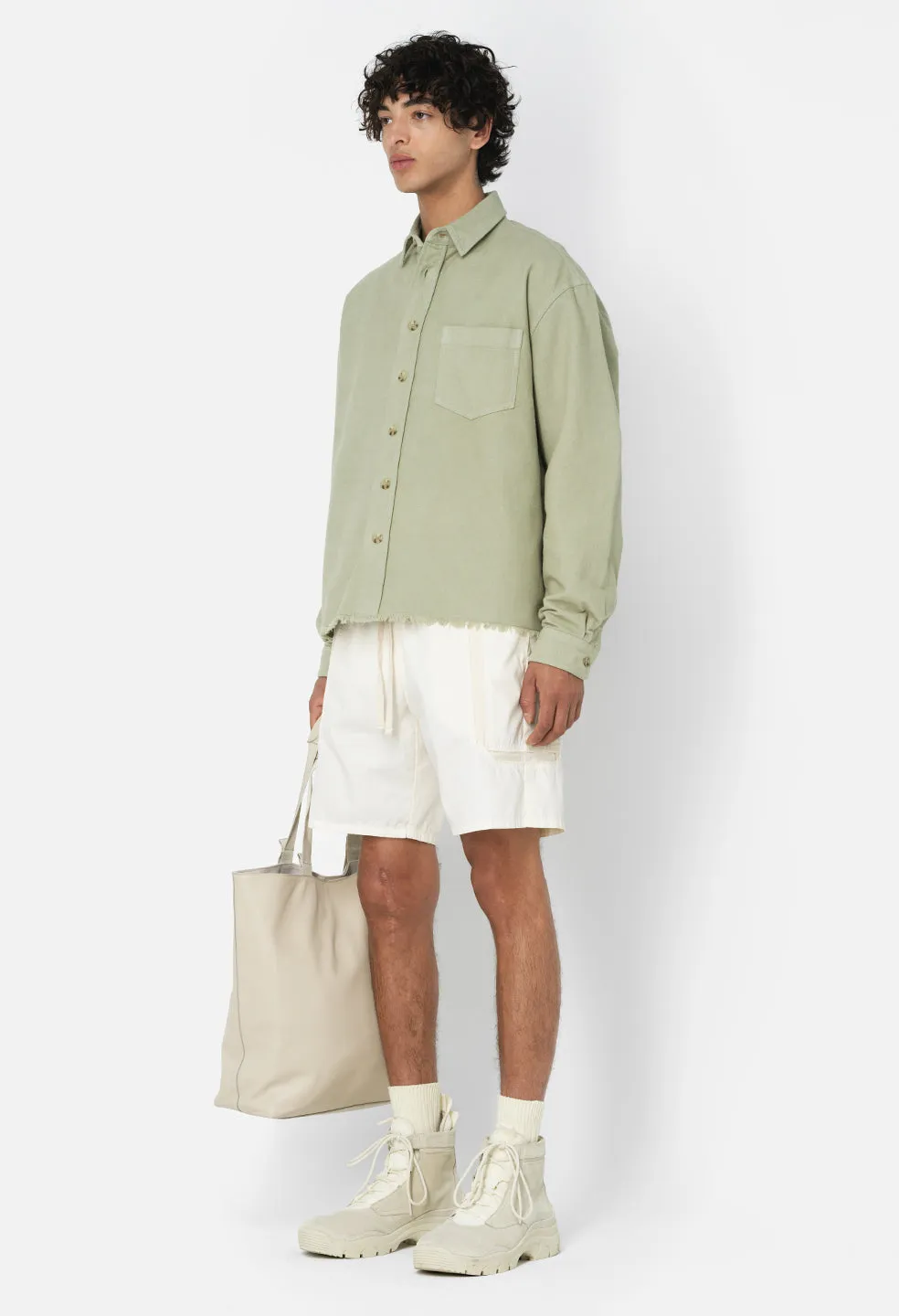 Solid Hemi Oversized Shirt / Moss