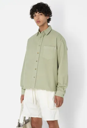 Solid Hemi Oversized Shirt / Moss