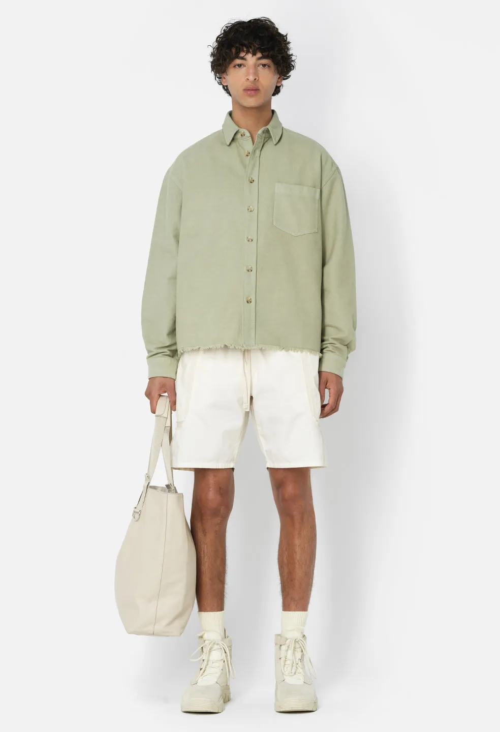 Solid Hemi Oversized Shirt / Moss