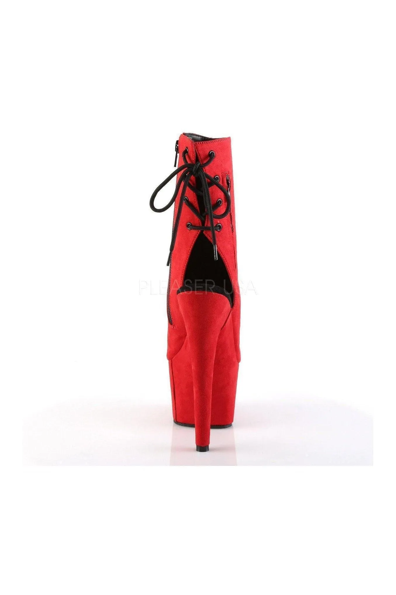 SS-ADORE-1018FS Platform Boot | Red Faux Suede