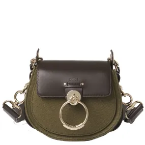 Tess Small Linen Bag in Warm Green with Adjustable Strap