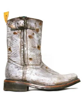 totally blown x pskaufman... No. 0030 HIGHWAY zip boot white w/ bronze