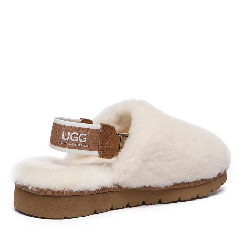 UGG Chania Removable Strap Slingback Fluffy Slides