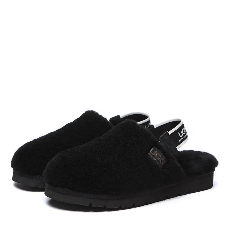 UGG Chania Removable Strap Slingback Fluffy Slides