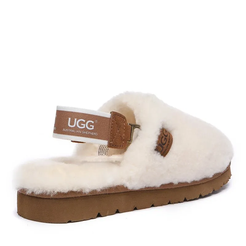 UGG Chania Removable Strap Slingback Fluffy Slides