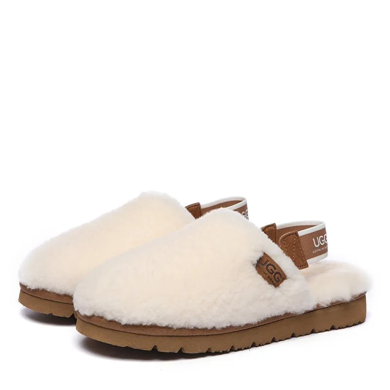 UGG Chania Removable Strap Slingback Fluffy Slides