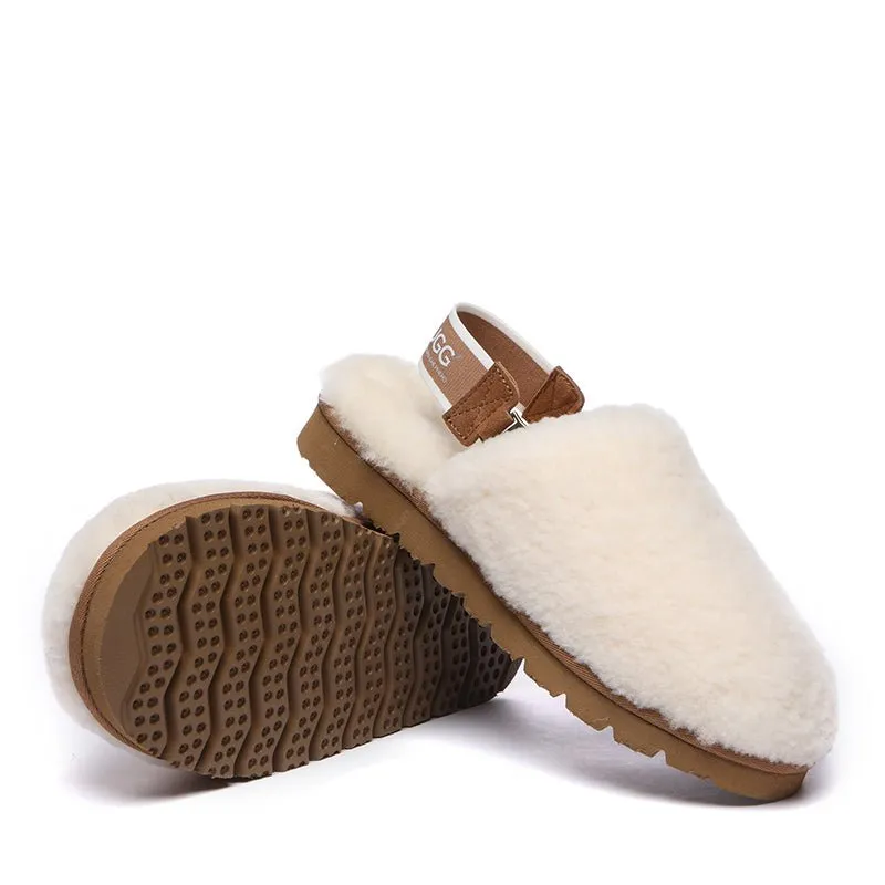 UGG Chania Removable Strap Slingback Fluffy Slides