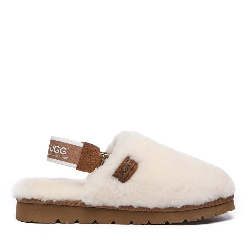 UGG Chania Removable Strap Slingback Fluffy Slides