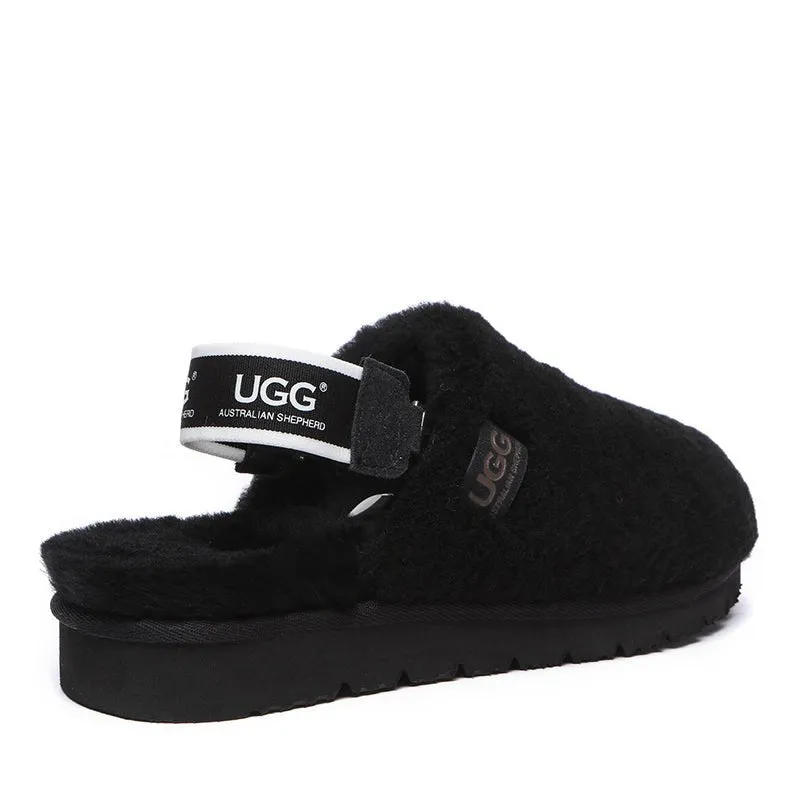 UGG Chania Removable Strap Slingback Fluffy Slides